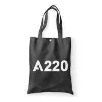 Thumbnail for A220 Flat Text Designed Tote Bags