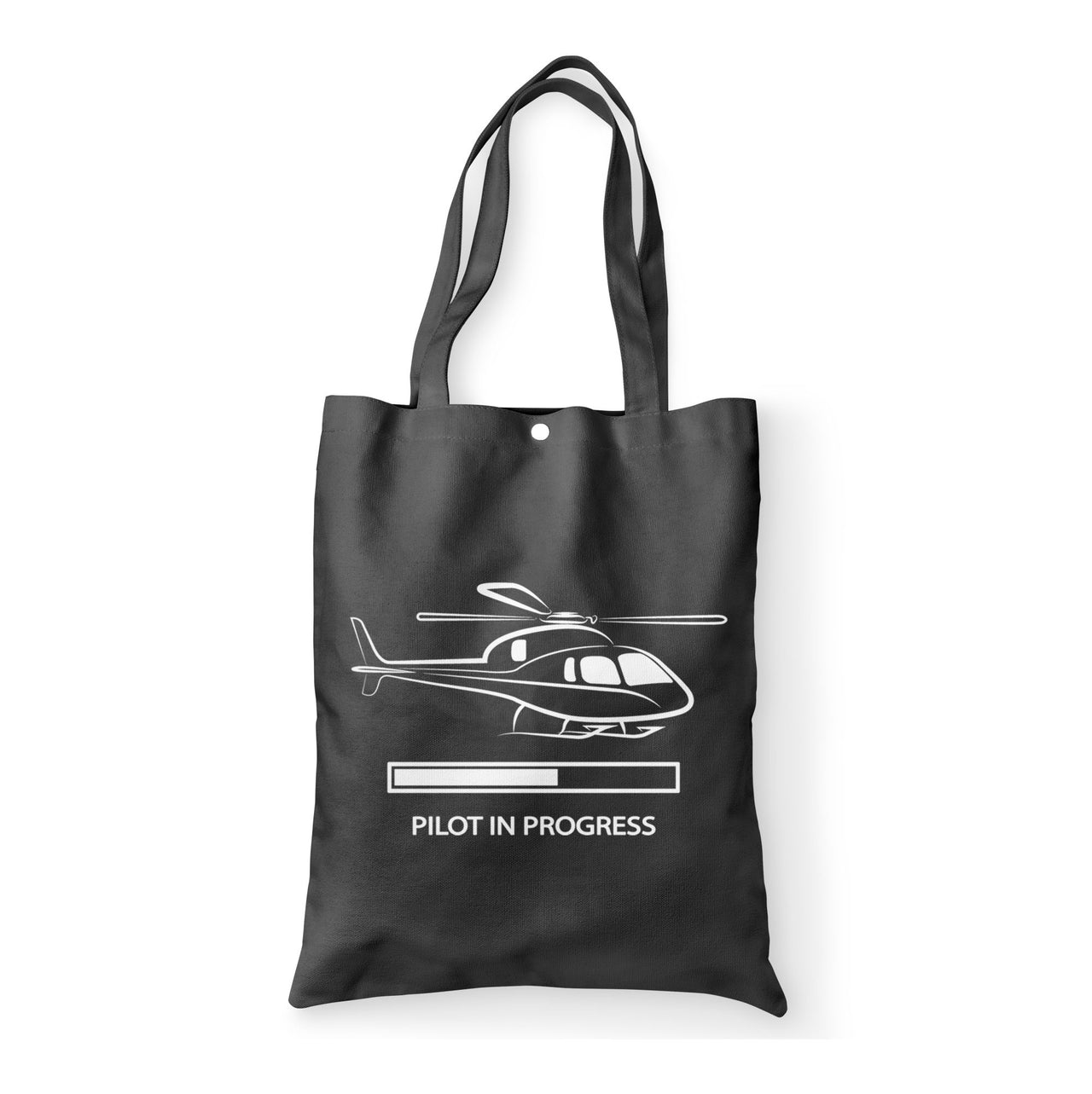 Pilot In Progress (Helicopter) Designed Tote Bags