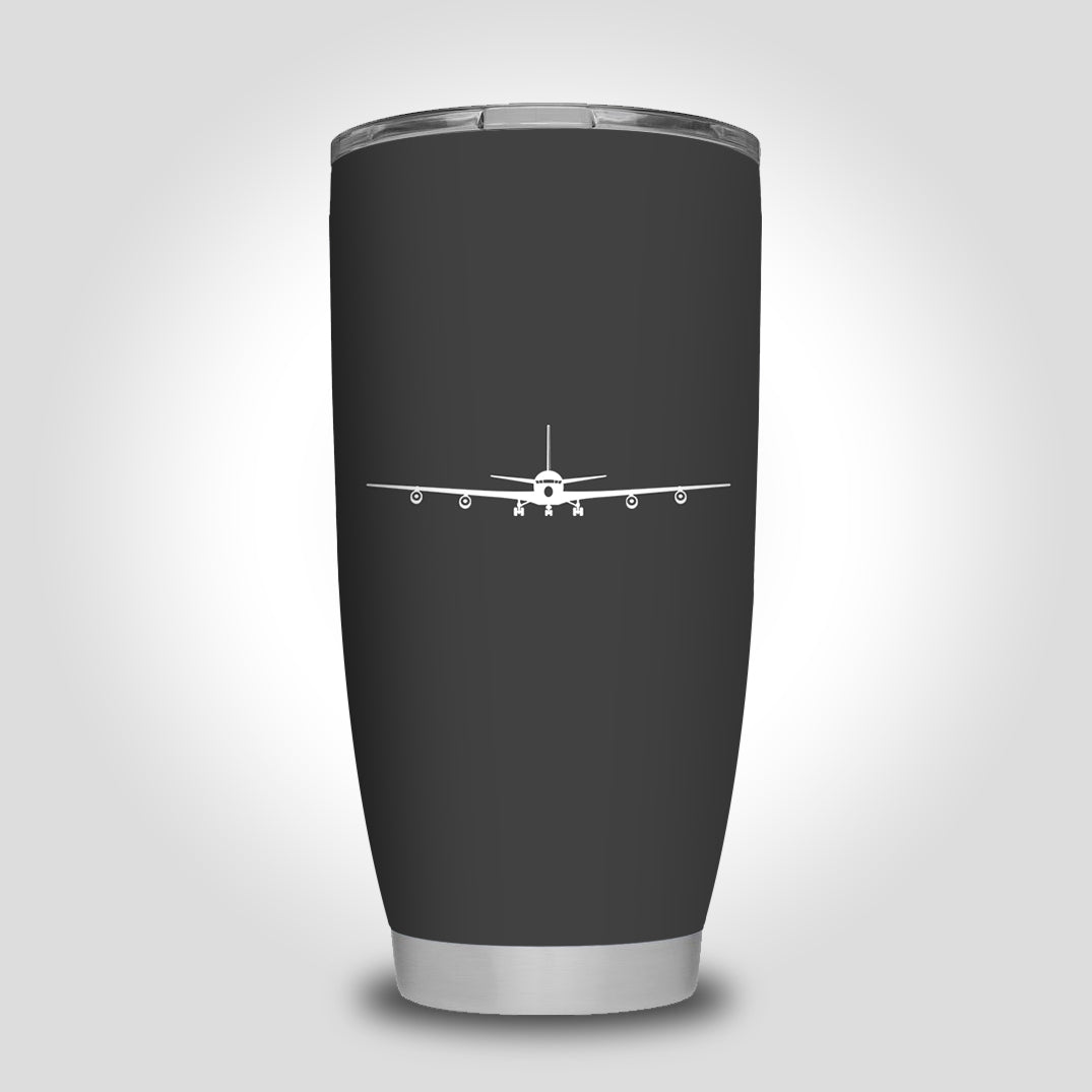 Boeing 707 Silhouette Designed Tumbler Travel Mugs