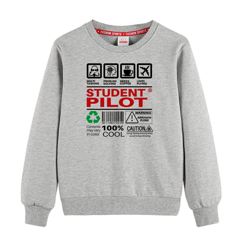 Student Pilot Label Designed "CHILDREN" Sweatshirts