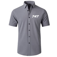 Thumbnail for 747 Flat Text Designed Short Sleeve Shirts