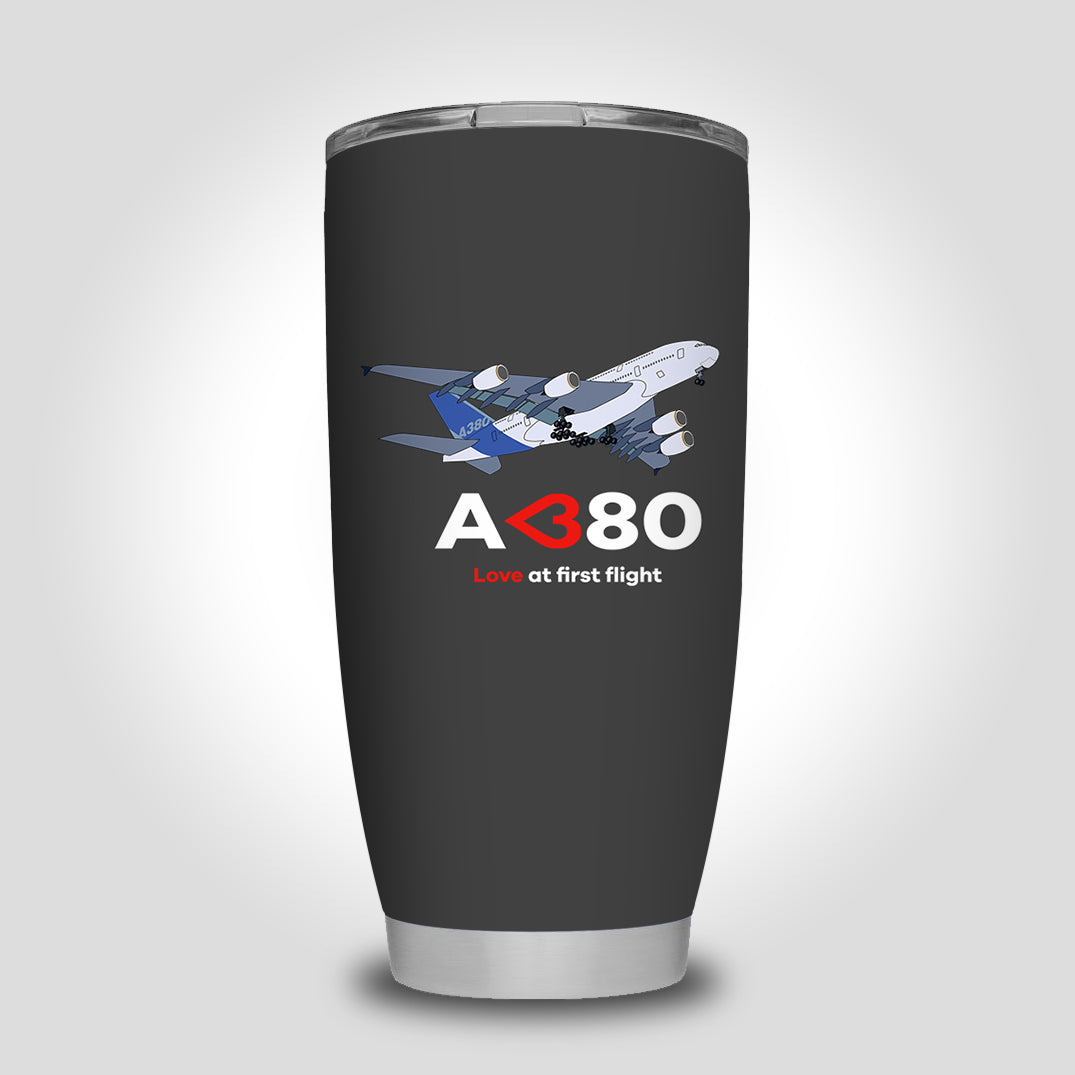 Airbus A380 Love at first flight Designed Tumbler Travel Mugs