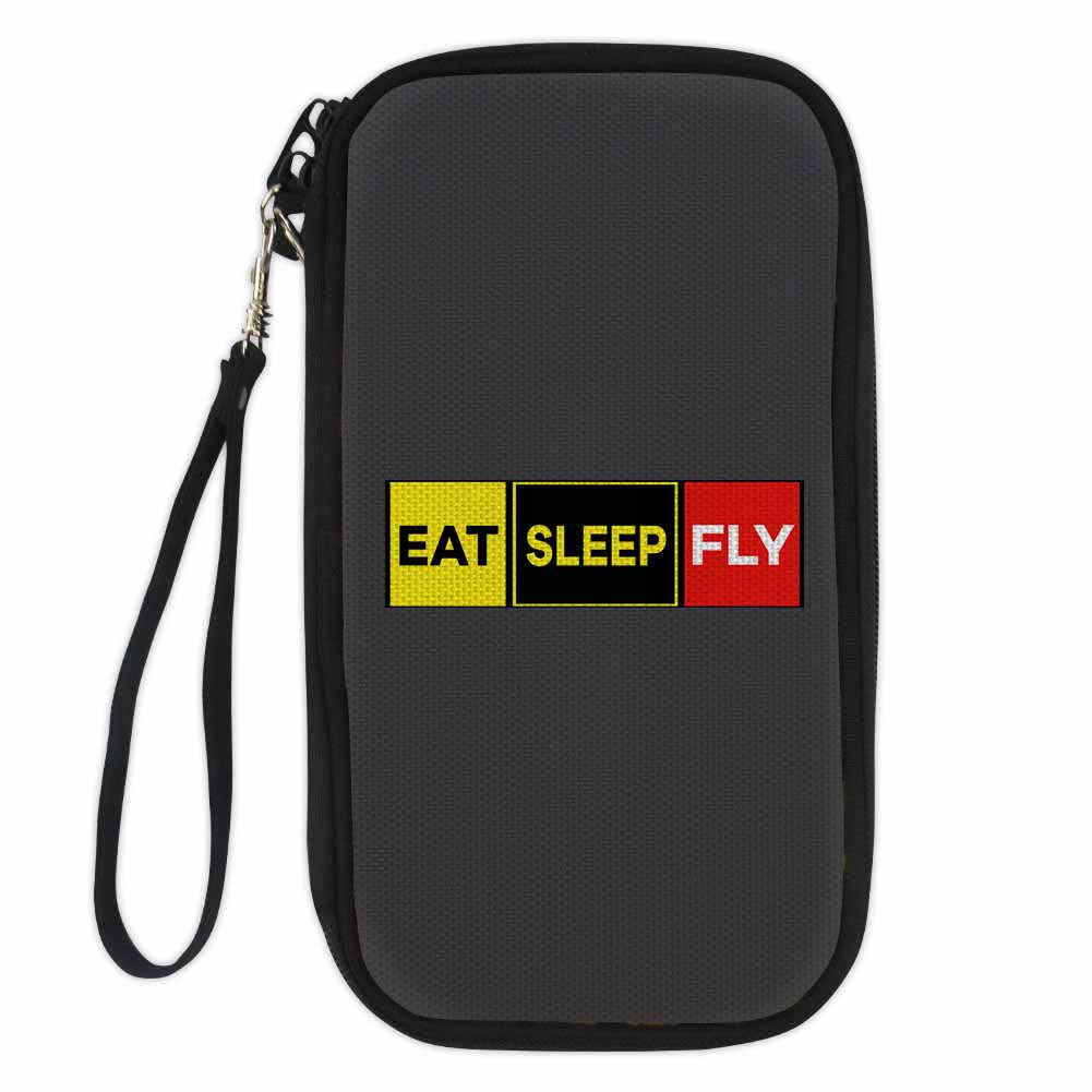 Eat Sleep Fly (Colourful) Designed Travel Cases & Wallets