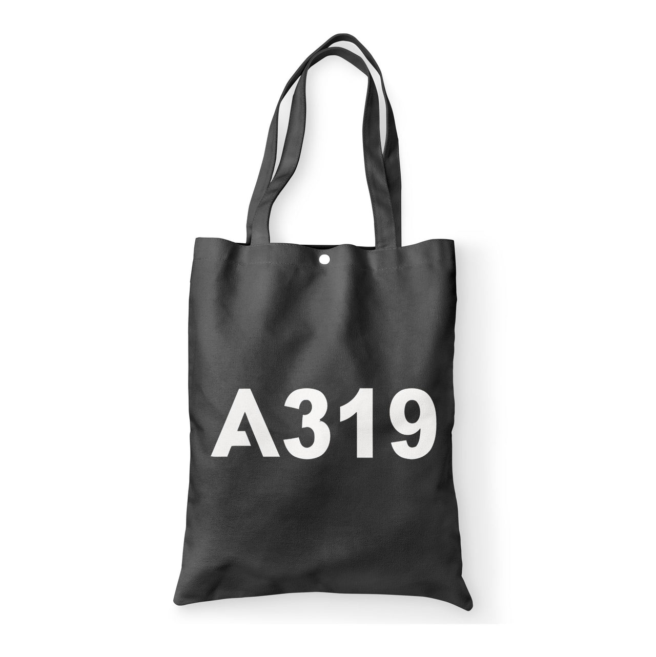 A319 Flat Text Designed Tote Bags
