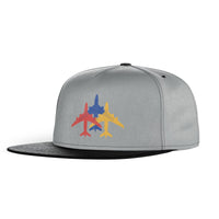 Thumbnail for Colourful 3 Airplanes Designed Snapback Caps & Hats