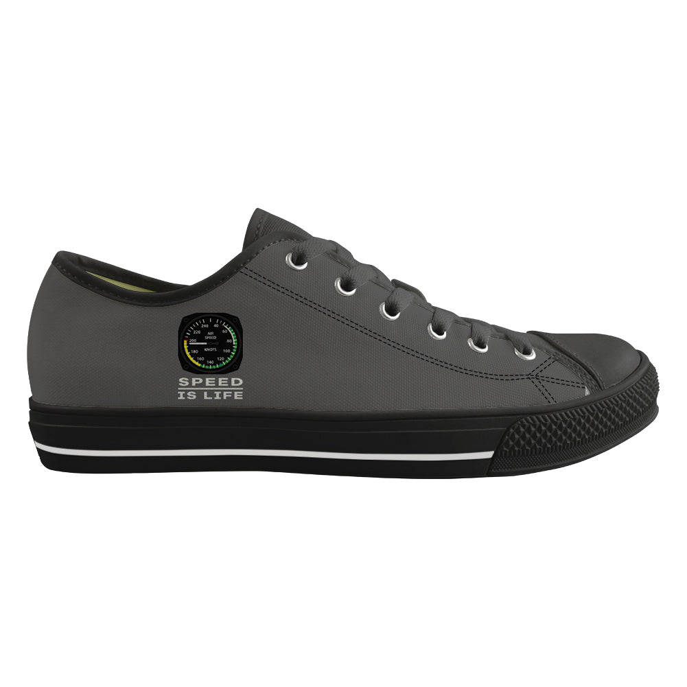 Speed Is Life Designed Canvas Shoes (Men)