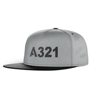 Thumbnail for A321 Flat Text Designed Snapback Caps & Hats