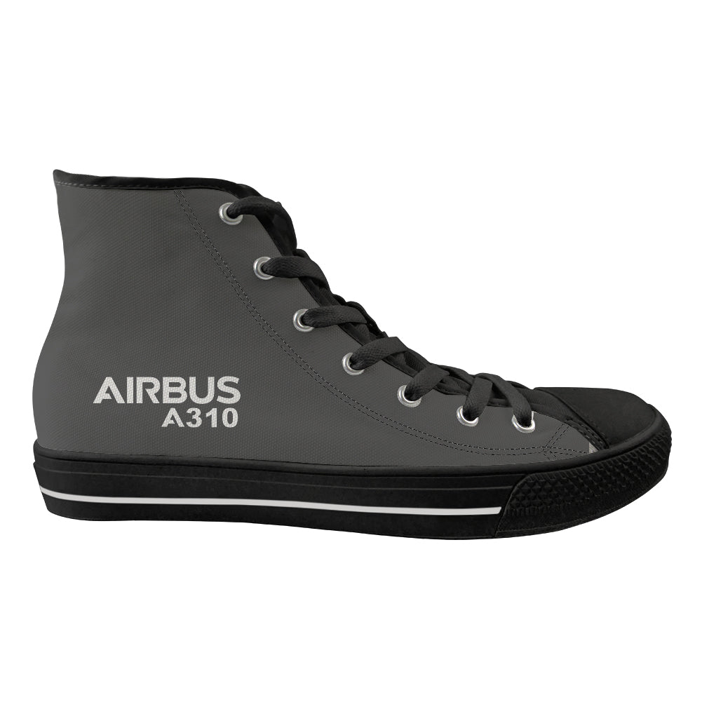 Airbus A310 & Text Designed Long Canvas Shoes (Women)