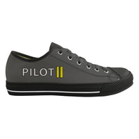 Thumbnail for Pilot & Stripes (2 Lines) Designed Canvas Shoes (Men)