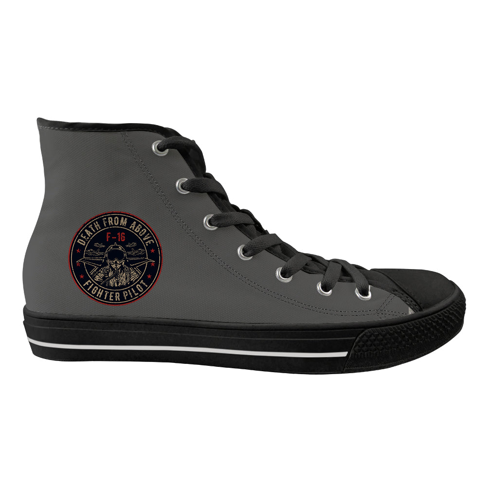 Fighter Jet 16 - Death From Above Designed Long Canvas Shoes (Women)