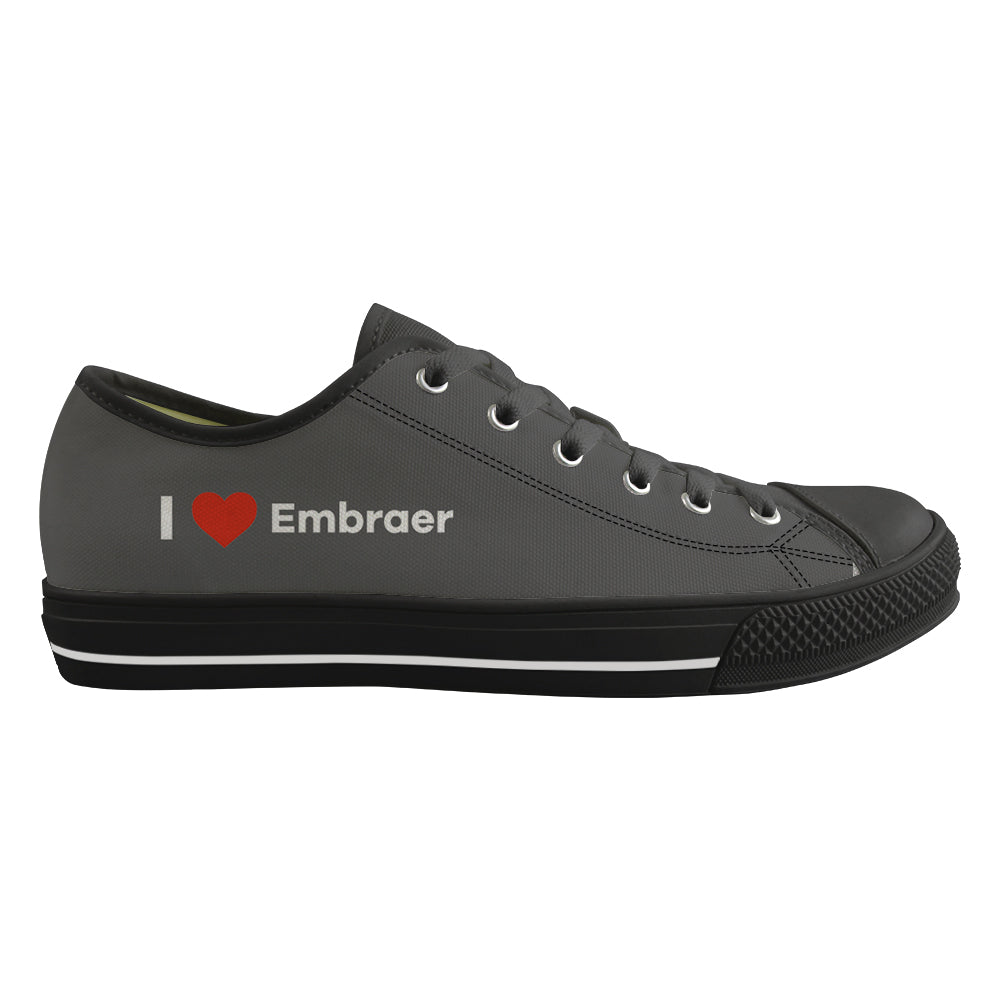 I Love Embraer Designed Canvas Shoes (Women)