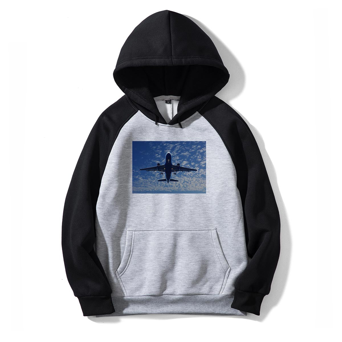 Airplane From Below Designed Colourful Hoodies