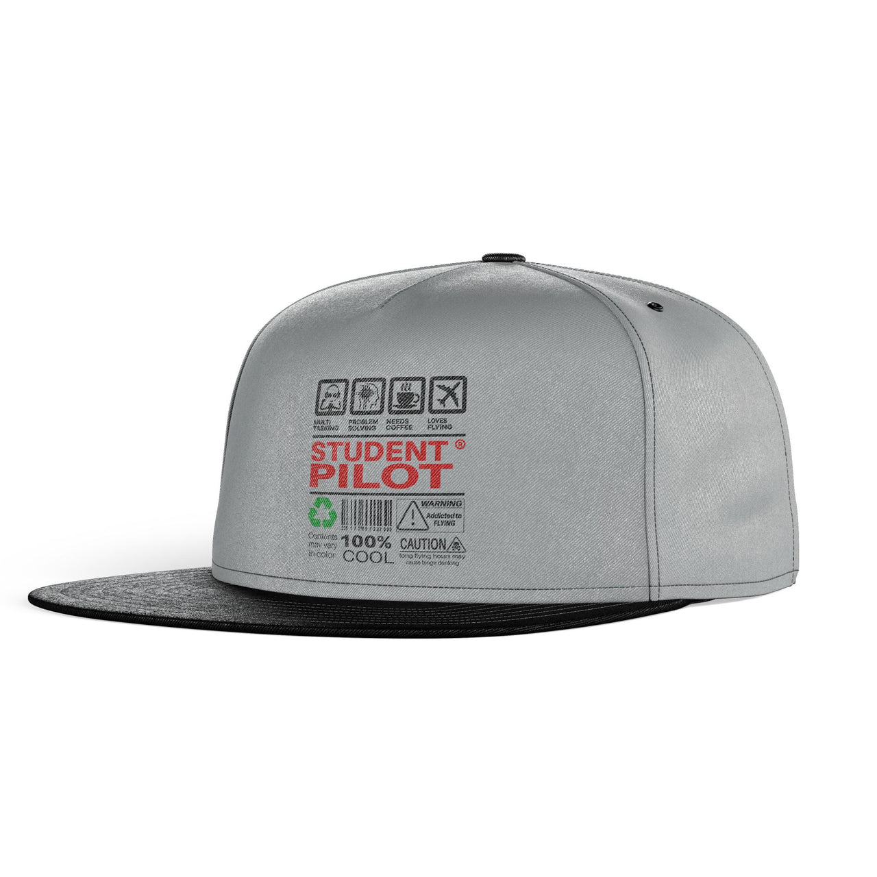 Student Pilot Label Designed Snapback Caps & Hats