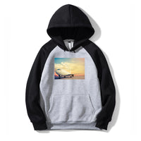 Thumbnail for Old Airplane Parked During Sunset Designed Colourful Hoodies