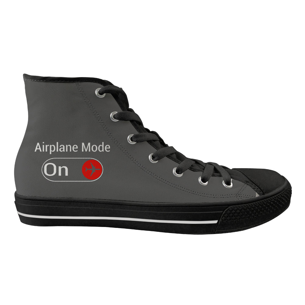 Airplane Mode On Designed Long Canvas Shoes (Men)