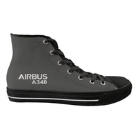 Thumbnail for Airbus A340 & Text Designed Long Canvas Shoes (Men)