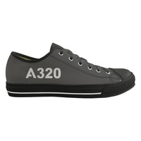Thumbnail for A320 Flat Text Designed Canvas Shoes (Women)