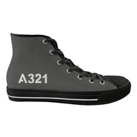 Thumbnail for A321 Flat Text Designed Long Canvas Shoes (Men)