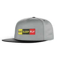 Thumbnail for Eat Sleep Fly (Colourful) Designed Snapback Caps & Hats