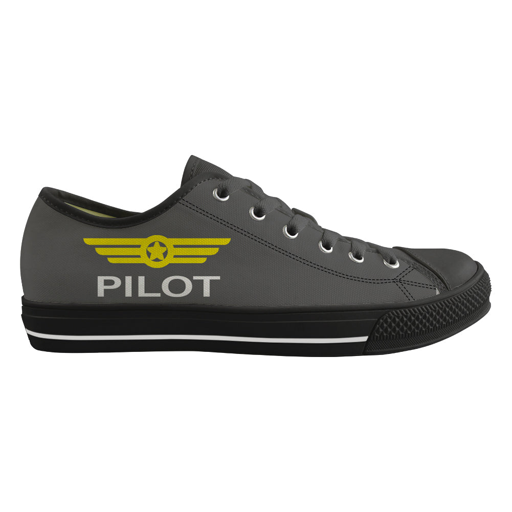 Pilot & Badge Designed Canvas Shoes (Men)