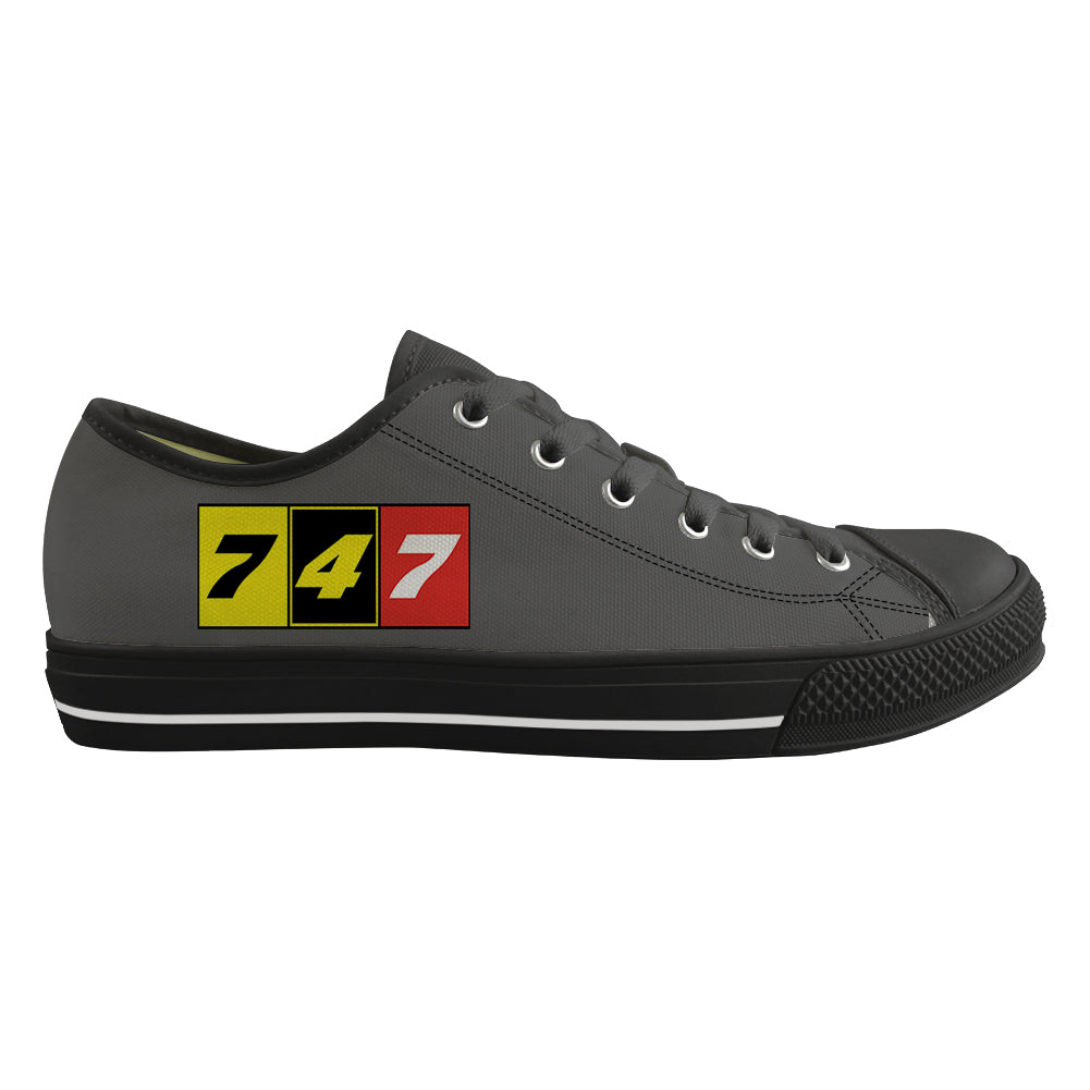 Flat Colourful 747 Designed Canvas Shoes (Women)