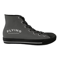 Thumbnail for Flying All Around The World Designed Long Canvas Shoes (Women)