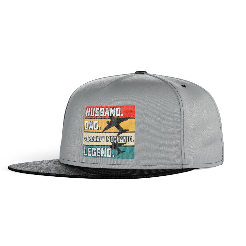 Husband & Dad & Aircraft Mechanic & Legend Designed Snapback Caps & Hats