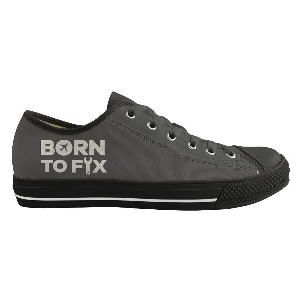 Born To Fix Airplanes Designed Canvas Shoes (Men)