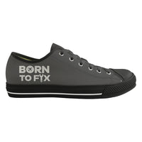 Thumbnail for Born To Fix Airplanes Designed Canvas Shoes (Men)
