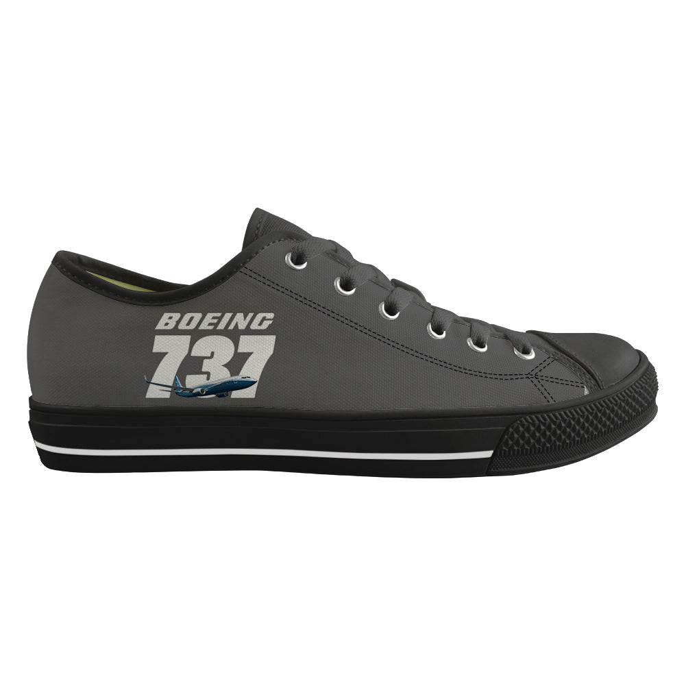 Super Boeing 737+Text Designed Canvas Shoes (Men)