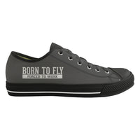 Thumbnail for Born To Fly Forced To Work Designed Canvas Shoes (Men)