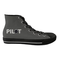 Thumbnail for Pilot & Jet Engine Designed Long Canvas Shoes (Women)