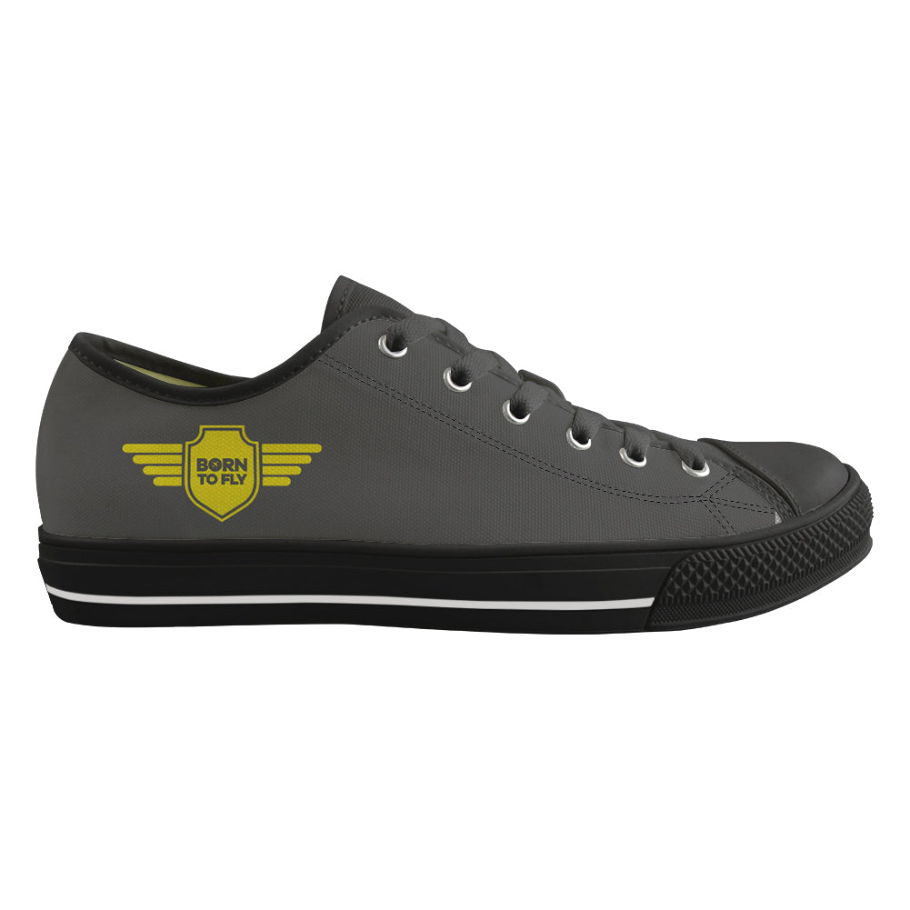Born To Fly & Badge Designed Canvas Shoes (Men)