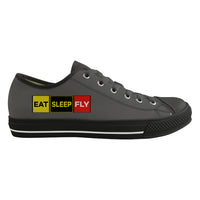 Thumbnail for Eat Sleep Fly (Colourful) Designed Canvas Shoes (Women)