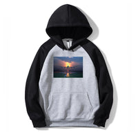 Thumbnail for Super Airbus A380 Landing During Sunset Designed Colourful Hoodies