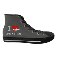 Thumbnail for I Love Aviation Designed Long Canvas Shoes (Women)