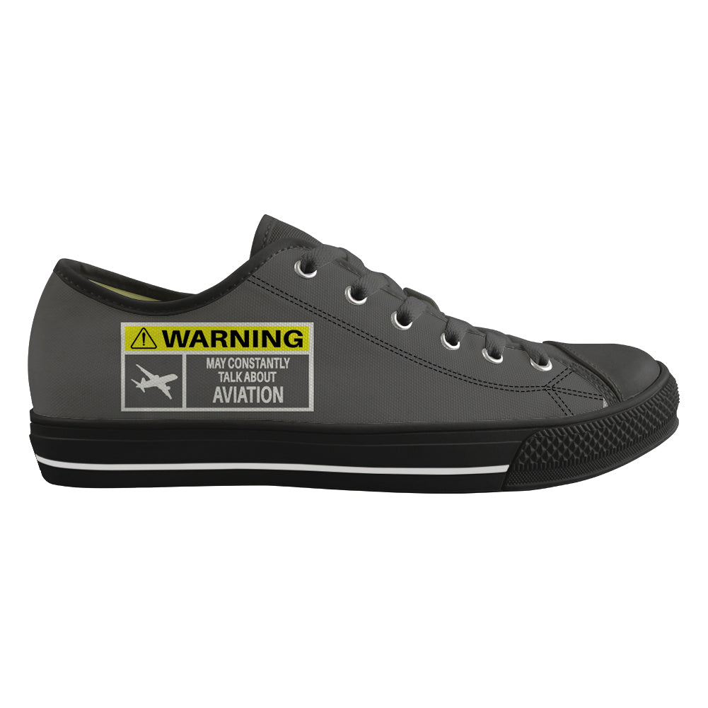 Warning May Constantly Talk About Aviation Designed Canvas Shoes (Women)