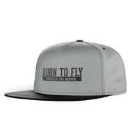Thumbnail for Born To Fly Forced To Work Designed Snapback Caps & Hats