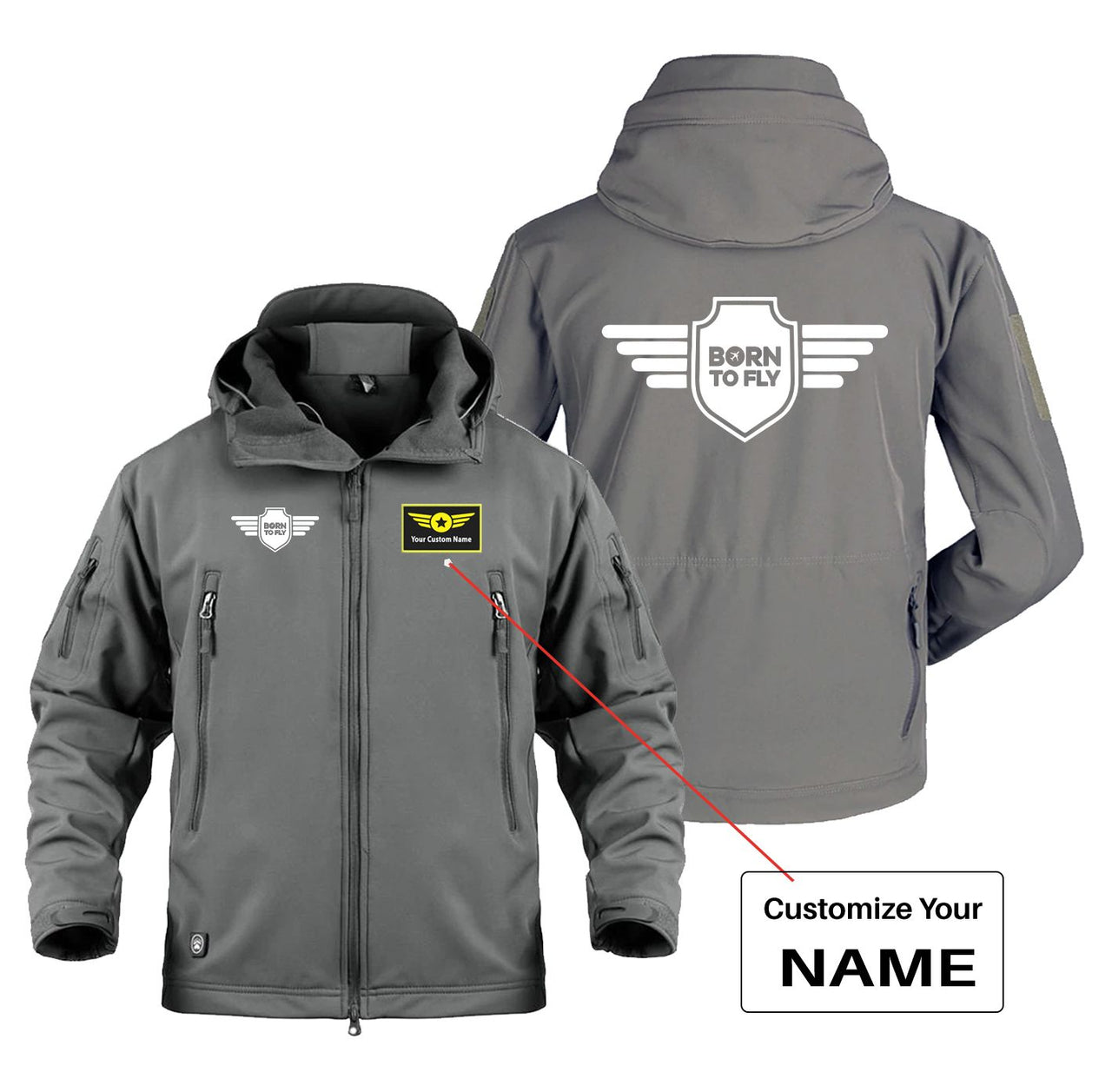 Born To Fly & Badge Designed Military Jackets (Customizable)