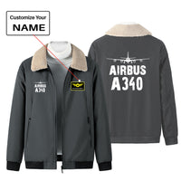 Thumbnail for Airbus A340 & Plane Designed Winter Bomber Jackets