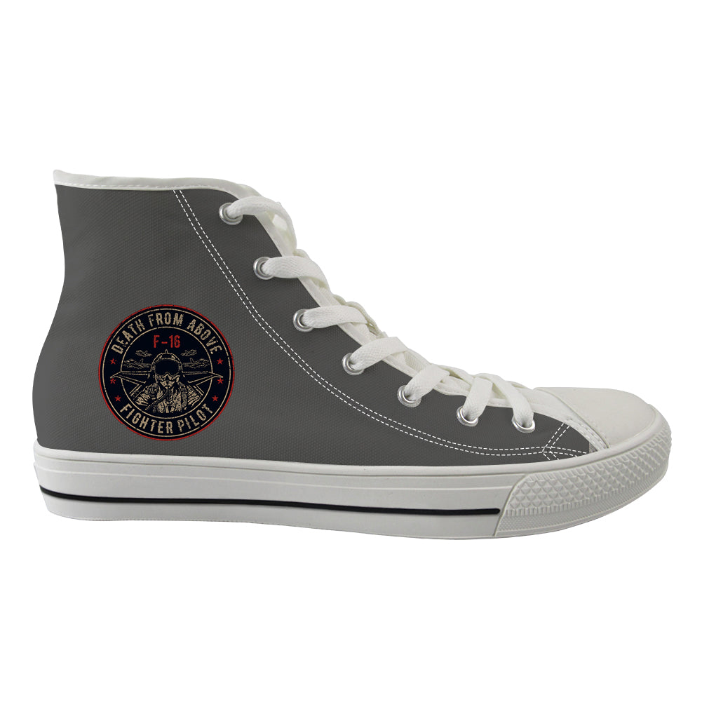 Fighting Falcon F16 - Death From Above Designed Long Canvas Shoes (Men)