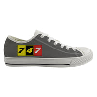Thumbnail for Flat Colourful 747 Designed Canvas Shoes (Women)