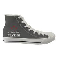 Thumbnail for I'D Rather Be Flying Designed Long Canvas Shoes (Women)