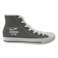 Thumbnail for The Cessna 172 Designed Long Canvas Shoes (Women)