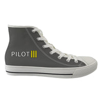 Thumbnail for Pilot & Stripes (3 Lines) Designed Long Canvas Shoes (Men)