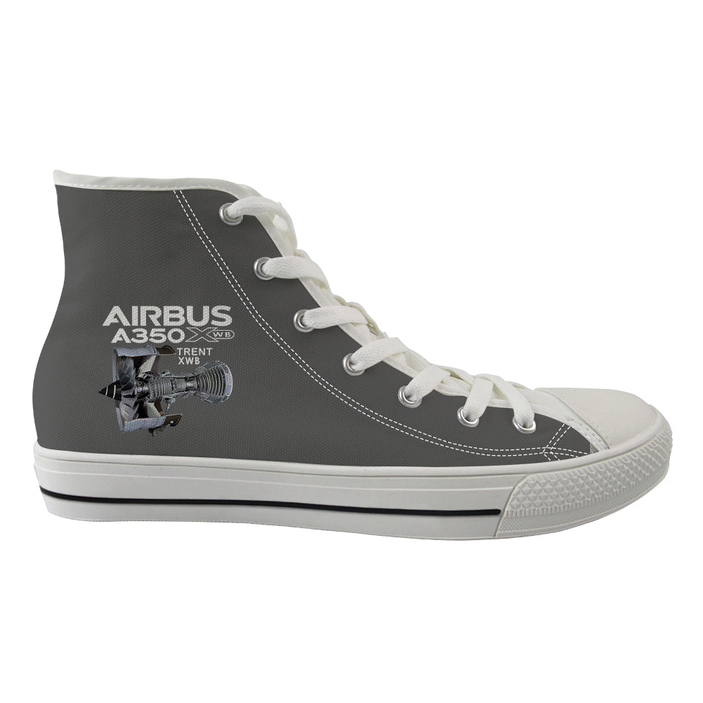 Airbus A350 & Trent Wxb Engine Designed Long Canvas Shoes (Women)