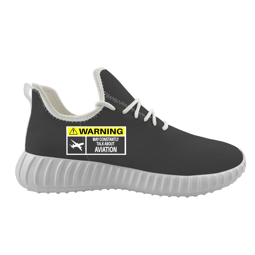 Warning May Constantly Talk About Aviation Designed Sport Sneakers & Shoes (WOMEN)
