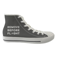 Thumbnail for Remove Before Flight Designed Long Canvas Shoes (Women)