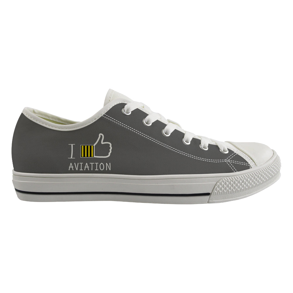 I Like Aviation Designed Canvas Shoes (Men)