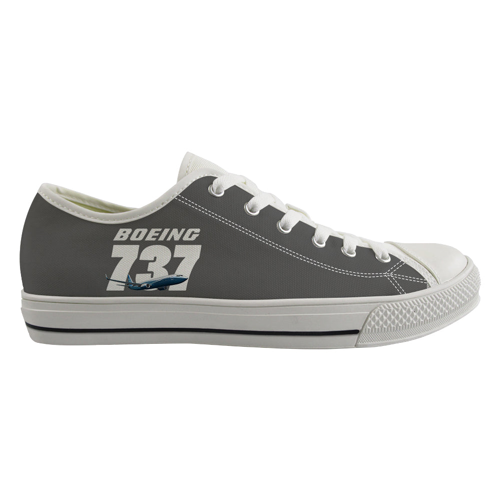 Super Boeing 737+Text Designed Canvas Shoes (Men)